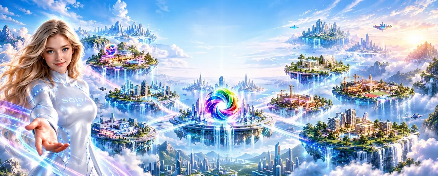 A wide visual of connected digital worlds